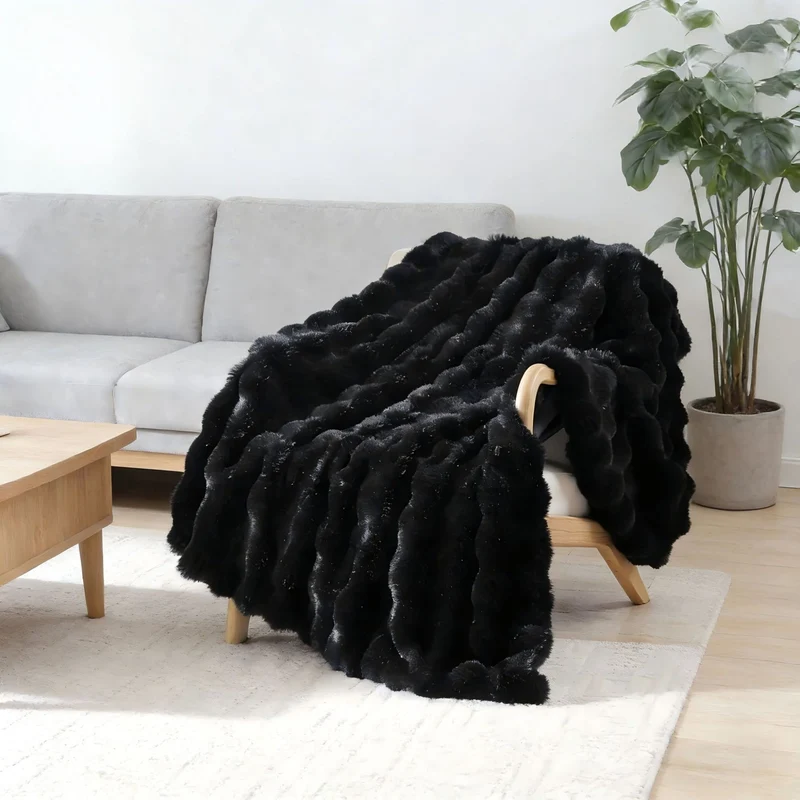 Plüsch-Faux-Fur-Wurfdecke