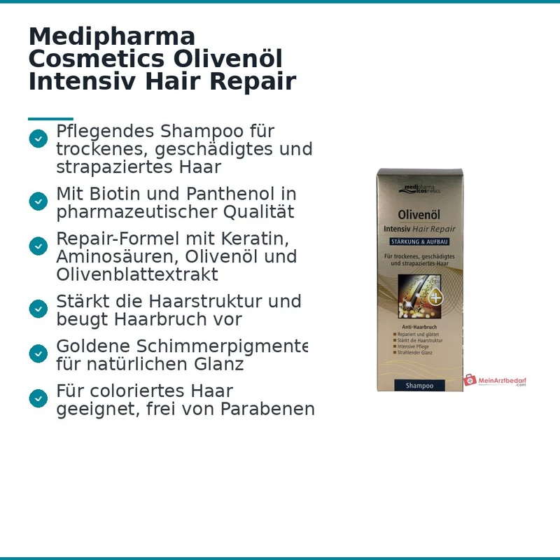 Medipharma Cosmetics Olivenöl Intensiv Hair Repair Shampoo, 200 ml