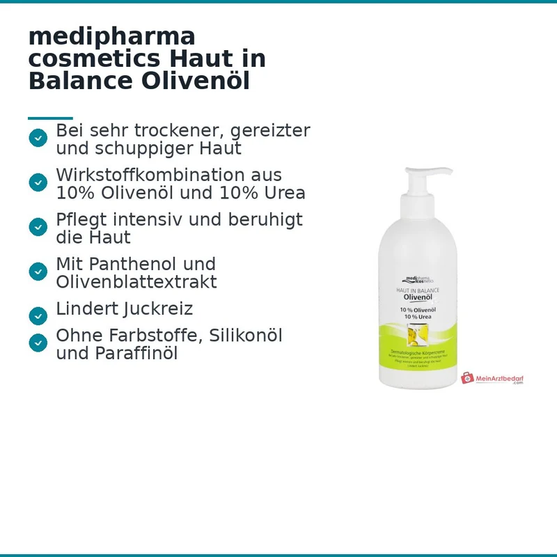 medipharma cosmetics Haut in Balance Olivenöl Dermatologische Körpercreme, 500 ml