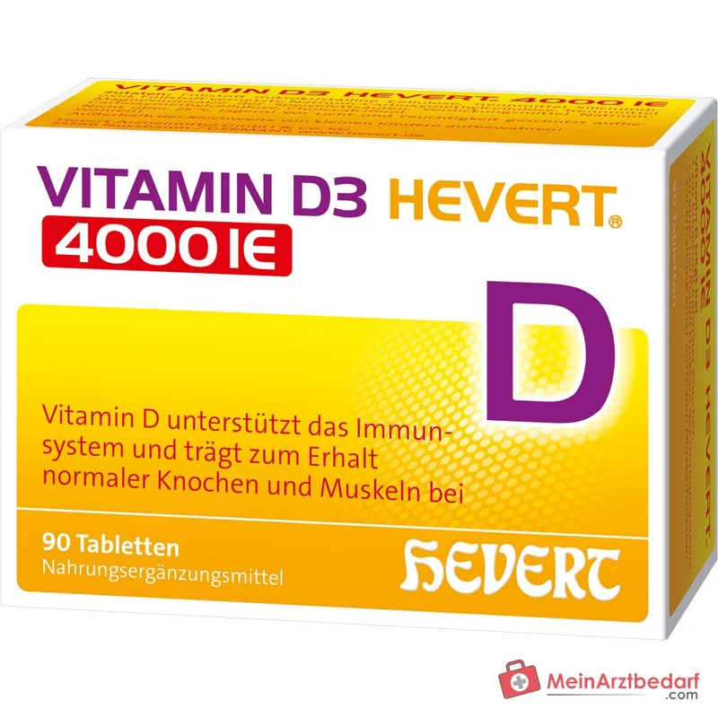 Hevert Vitamin D3 Cholecalciferol Tabletten 4000 IE, 90 St.
