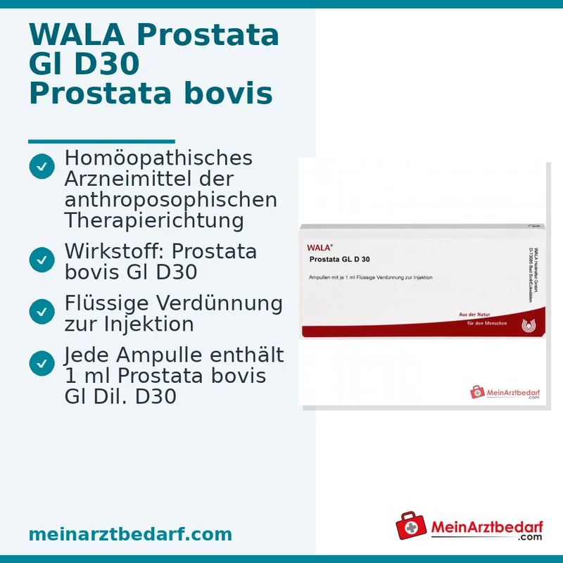 WALA Prostata Gl D30 Prostata bovis Gl Ampullen, 10 Stück