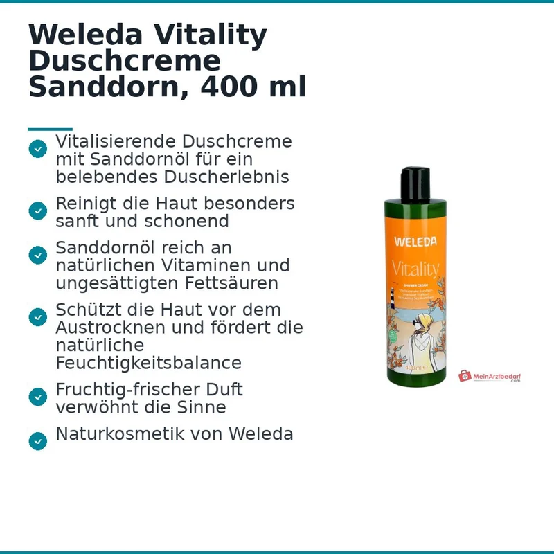 Weleda Vitality Duschcreme Sanddorn, 400 ml