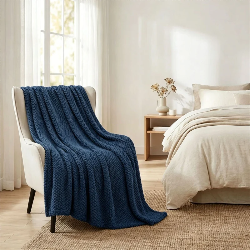 Chunky Strickwurfdecke