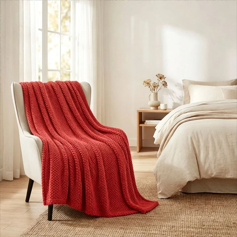 Chunky Strickwurfdecke