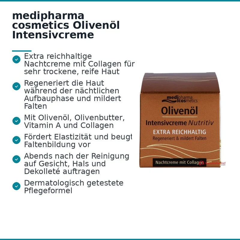 medipharma cosmetics Olivenöl Intensivcreme Nutritiv Nachtcreme, 50 ml