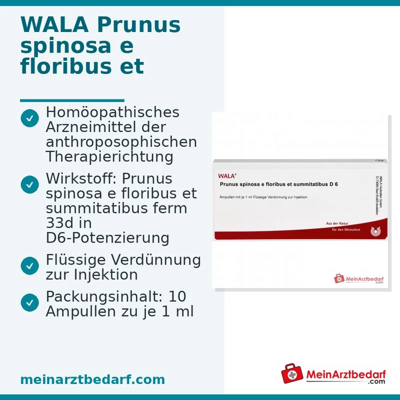 WALA Prunus spinosa e floribus et summitatibus D6 Ampullen, 10 x 1 ml
