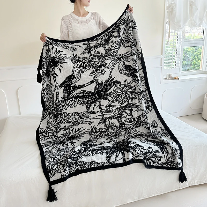 Tierdruck Fleece-Wurfdecke