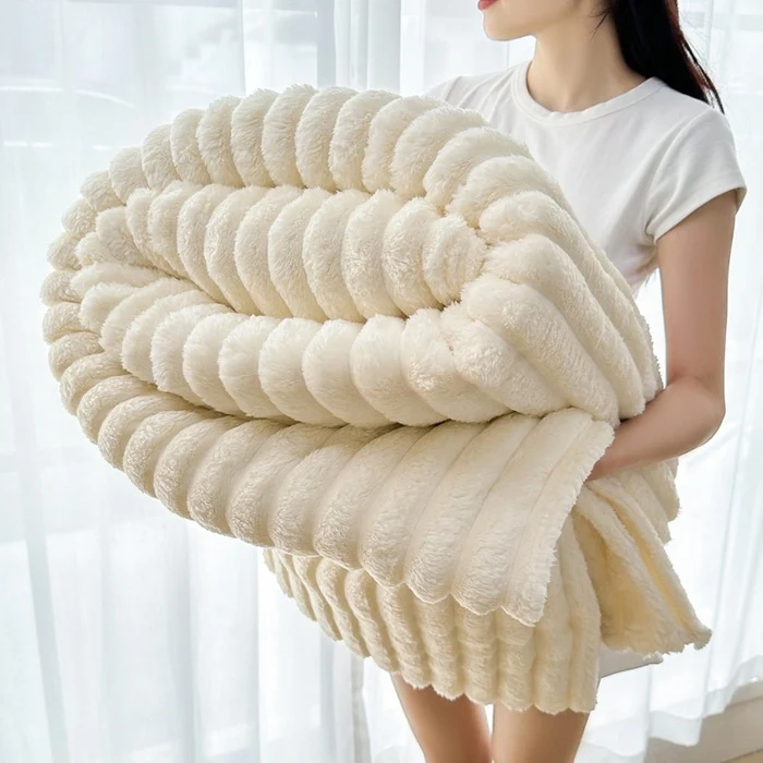 Plüsch Ribbed Wurfdecke