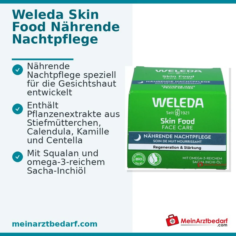 Weleda Skin Food Nährende Nachtpflege Gesichtscreme, 40 ml