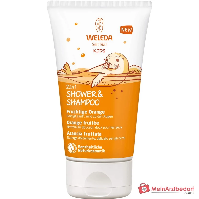 Weleda Kids 2in1 Shower & Shampoo Fruchtige Orange, 150 ml