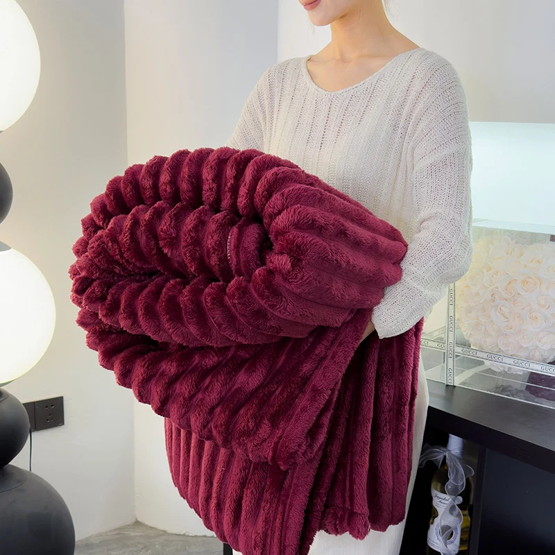 Damen Luxuriöse Weiche Kunstfell-Decke