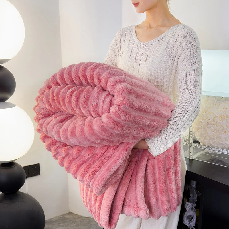 Damen Luxuriöse Weiche Kunstfell-Decke