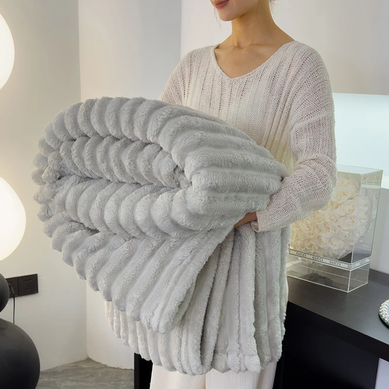 Damen Luxuriöse Plüschfleece-Decke