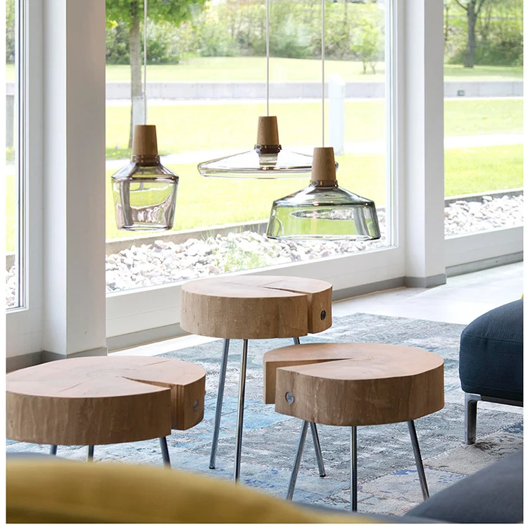 Moderne Holz- und Glas-Hängeleuchte