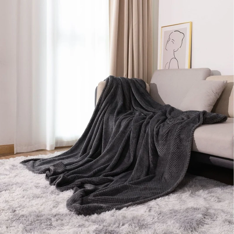 Texturiertes Strickwurfdecke