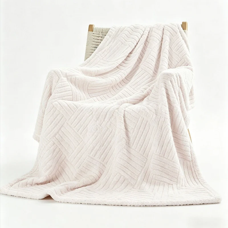 Strukturierte Fleece-Wurfdecke
