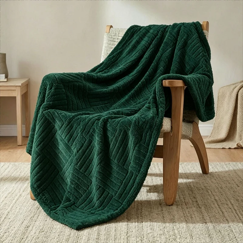 Strukturierte Fleece-Wurfdecke