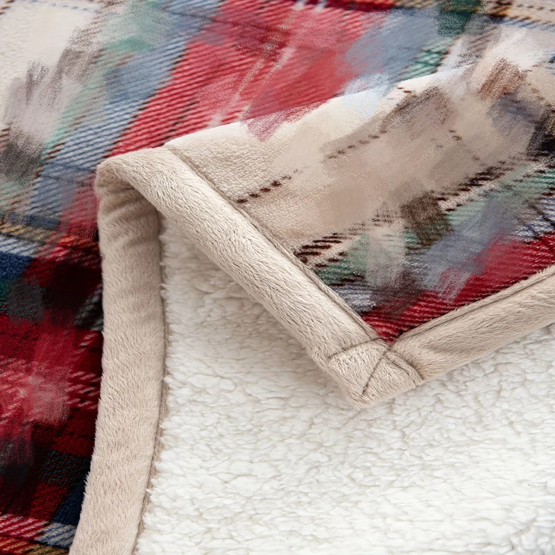 Wendbare Fleece- und Sherpa-Wurfdecke