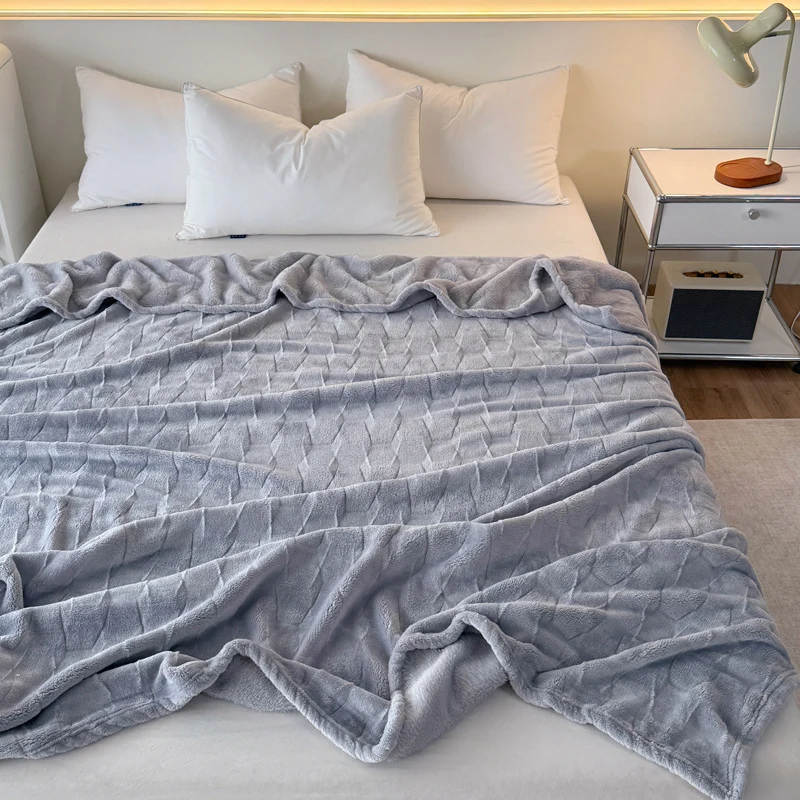 Strukturiert weiches Fleece-Wurfdecke
