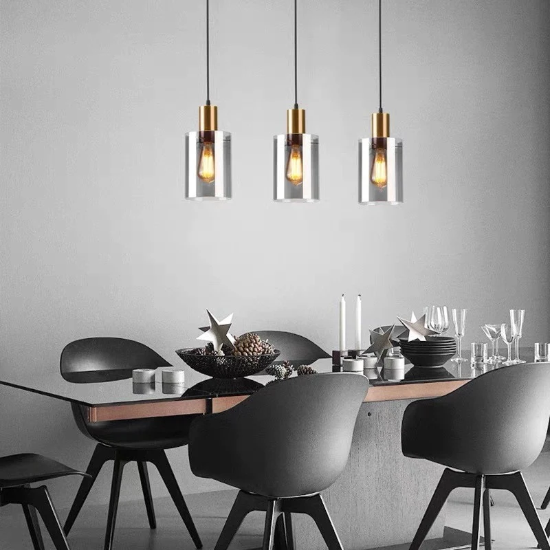 Moderne transparente Glas-Pendelleuchte