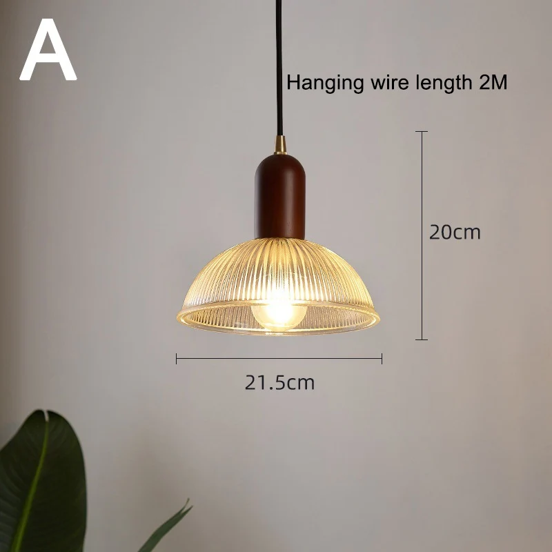 Moderne gerippte Glas Pendelleuchte