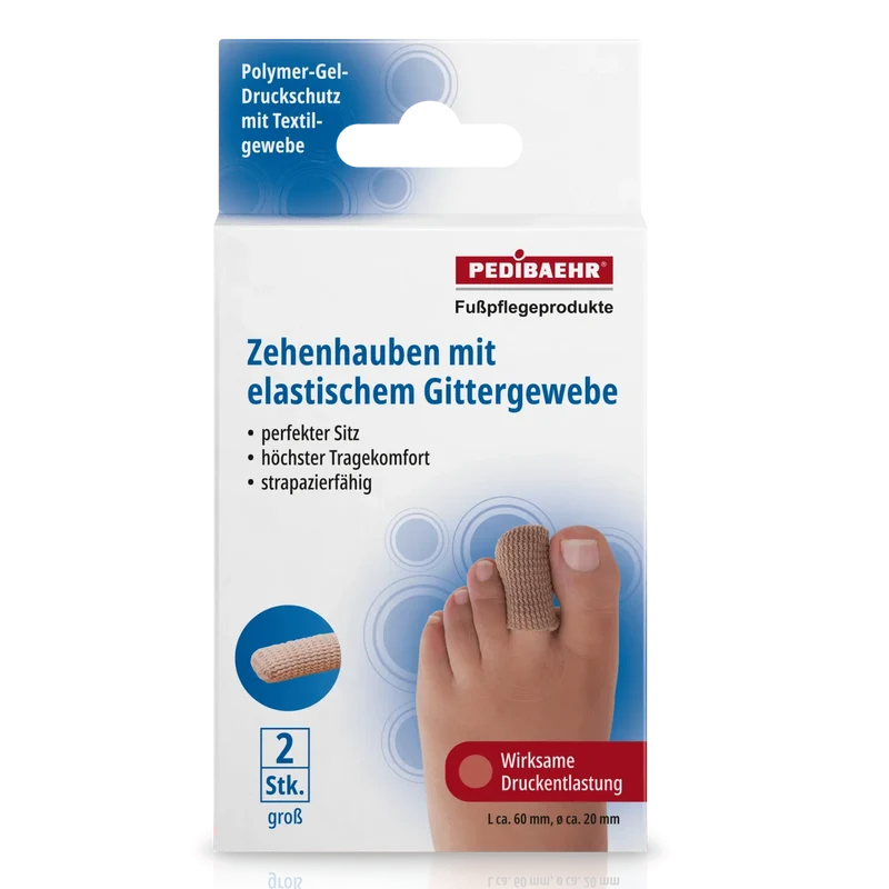 PEDIBAEHR Zehenhauben mit elastischem Gittergewebe 1 Pack (2 Stk.)
