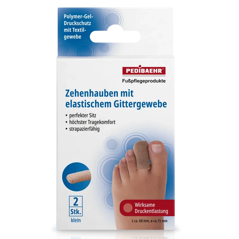PEDIBAEHR Zehenhauben mit elastischem Gittergewebe 1 Pack (2 Stk.)