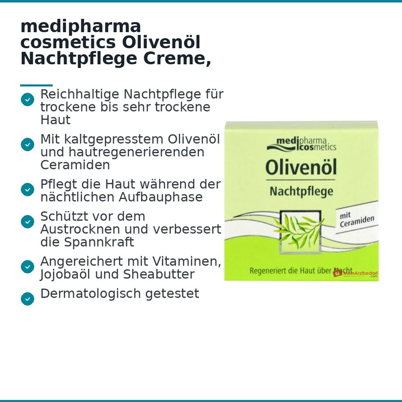 medipharma cosmetics Olivenöl Nachtpflege Creme, 50 ml