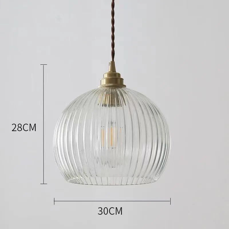 Elegante gerippte Glas Pendelleuchte