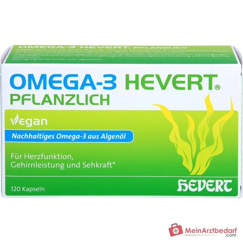 Hevert Omega-3 pflanzlich vegane Weichkapseln, 120 St.