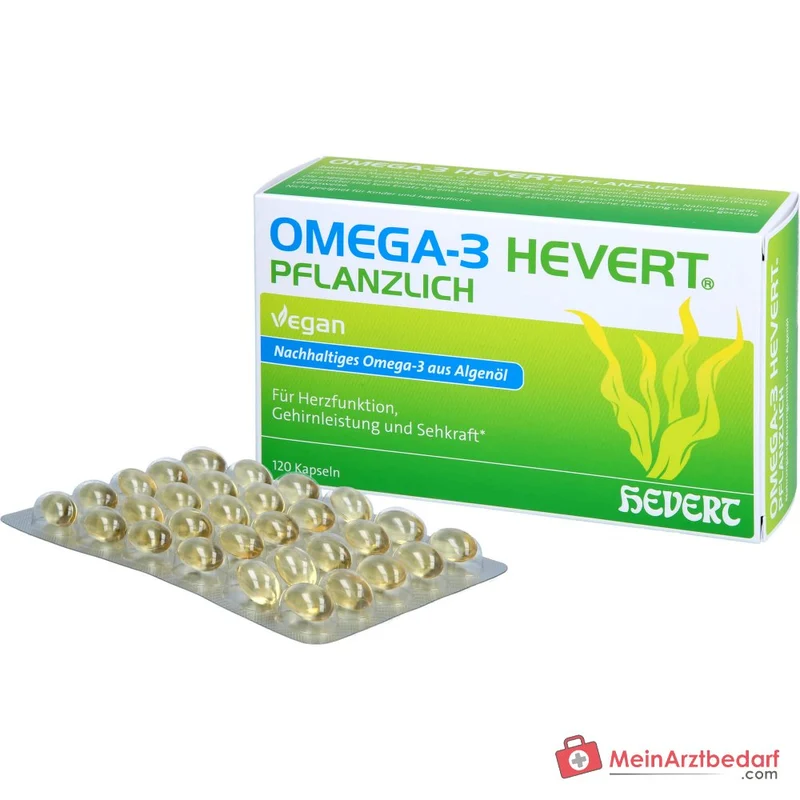 Hevert Omega-3 pflanzlich vegane Weichkapseln, 120 St.
