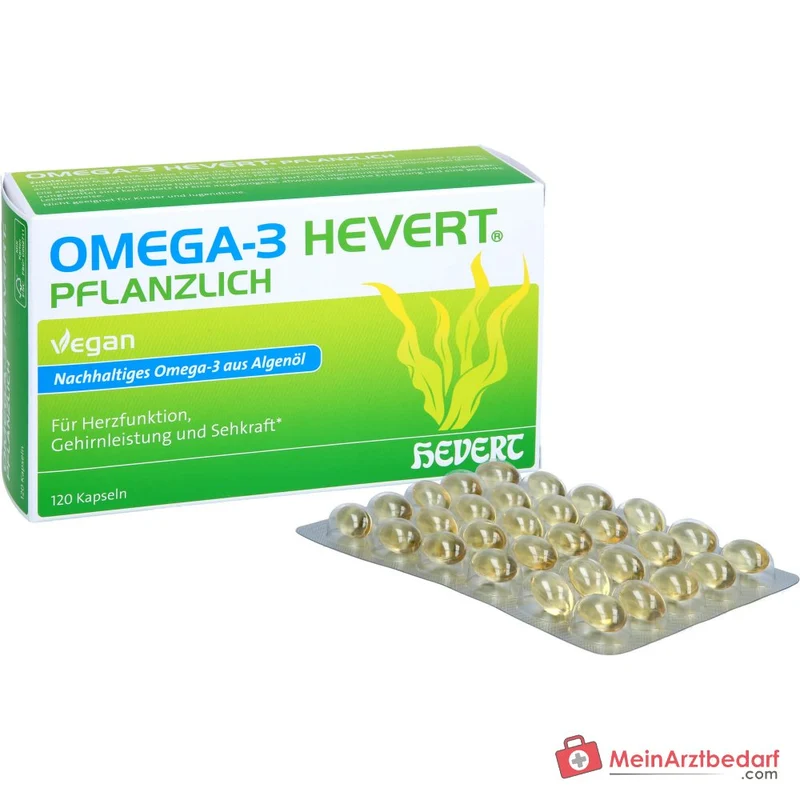 Hevert Omega-3 pflanzlich vegane Weichkapseln, 120 St.