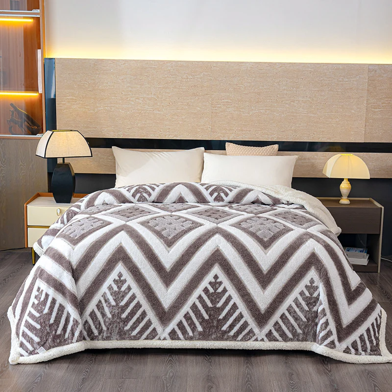 Geometrisches Muster Fleece Decke
