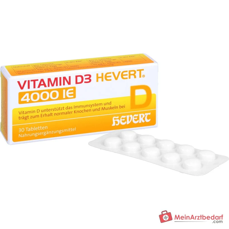 Hevert Vitamin D3 Cholecalciferol Tabletten 4000 IE, 30 St.