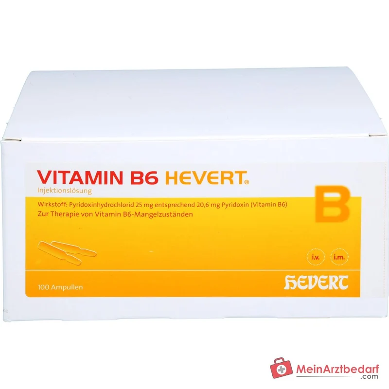Hevert Vitamin B6 Pyridoxin Injektionslösung Ampullen, 100 Stück