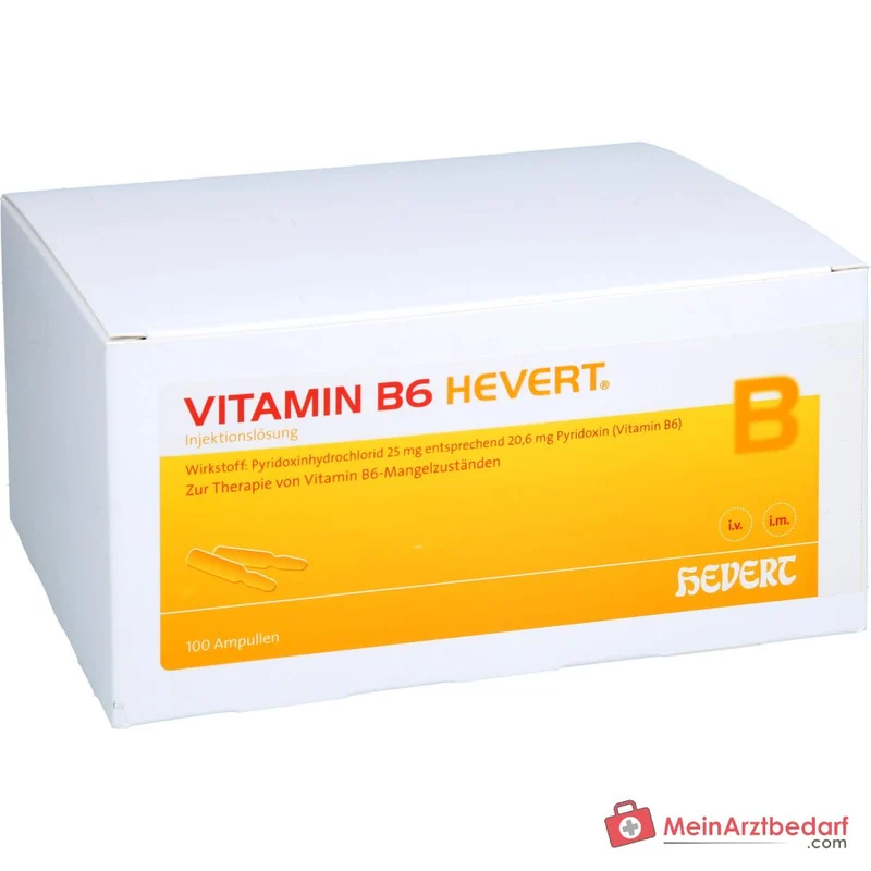 Hevert Vitamin B6 Pyridoxin Injektionslösung Ampullen, 100 Stück