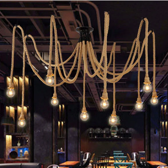 Rustikale Seil Pendelleuchte
