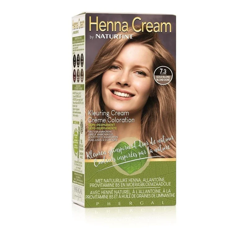 Naturtint Henna Cream 7.3 Goud Blond Semi-Permanente Kleuring 110 ml