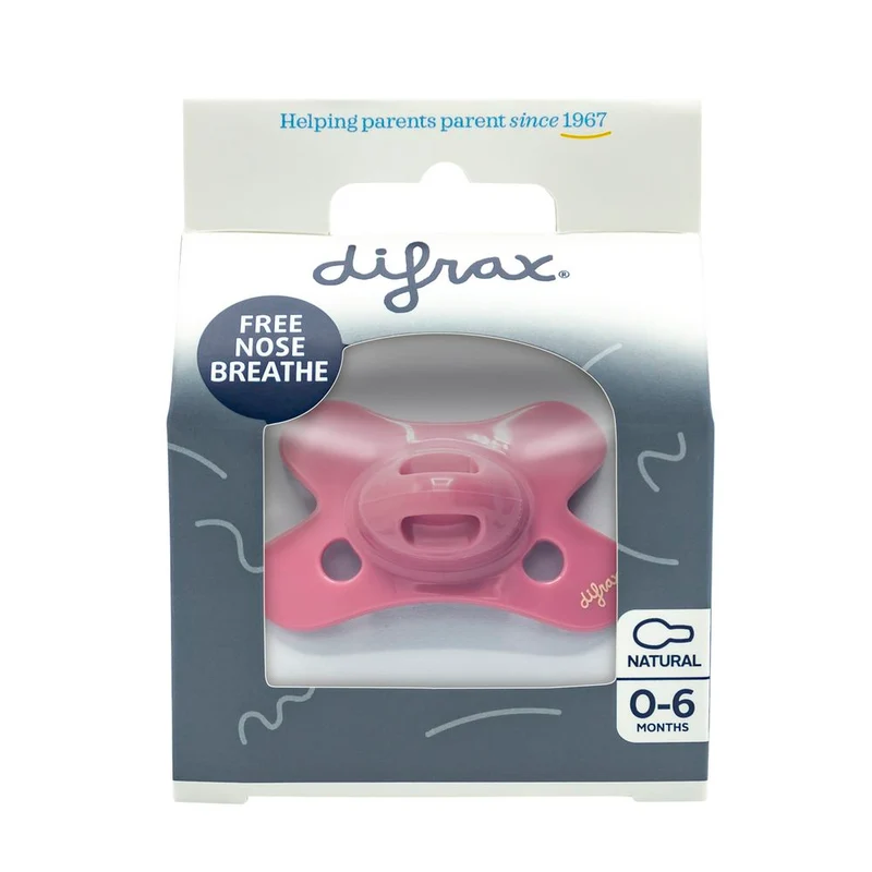 Difrax Natural Fopspeen 0-6m Uni Raspberry