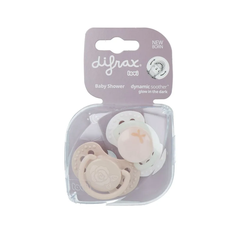 Difrax Dynamic Fopspeen Newborn Babyshower Pink 2 stuks