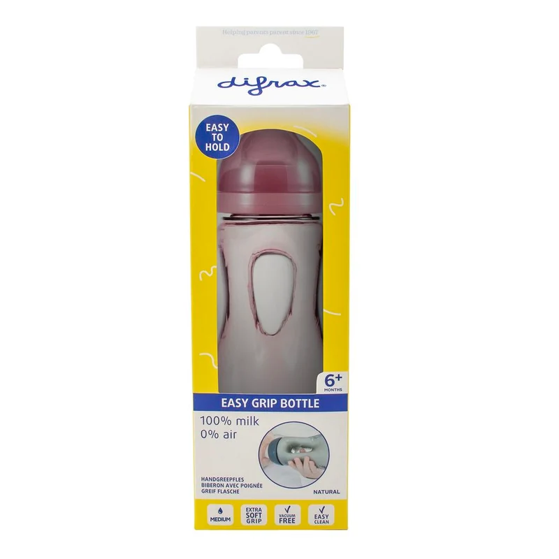 Difrax Handgreepfles 240 ml Raspberry