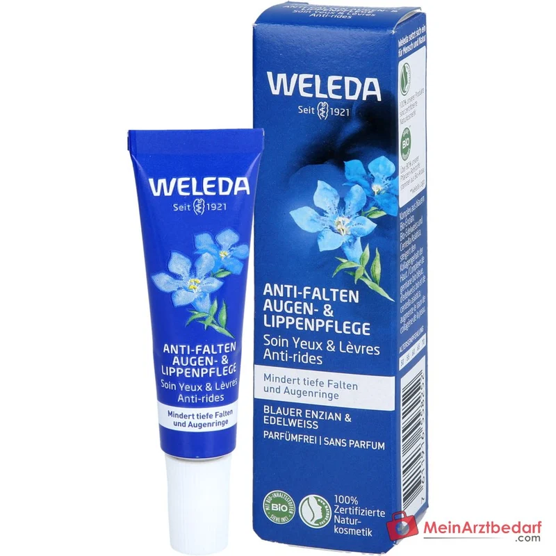 Weleda Anti-Falten Augen- und Lippenpflege Blauer Enzian & Edelweiss, 10 ml