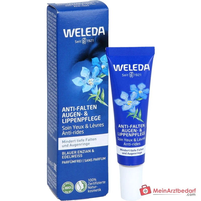 Weleda Anti-Falten Augen- und Lippenpflege Blauer Enzian & Edelweiss, 10 ml
