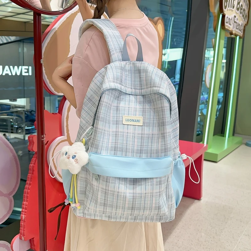 Chic Kariert Lässig Rucksack Karnz