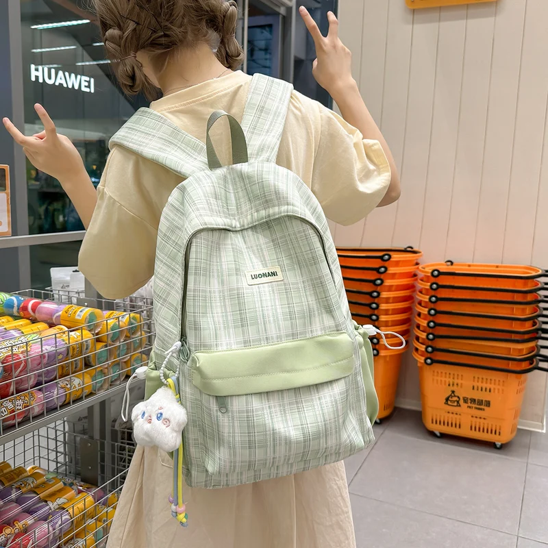 Chic Kariert Lässig Rucksack Karnz