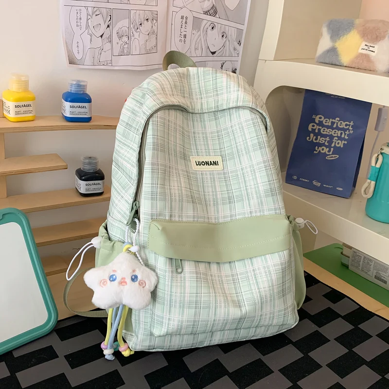 Chic Kariert Lässig Rucksack Karnz
