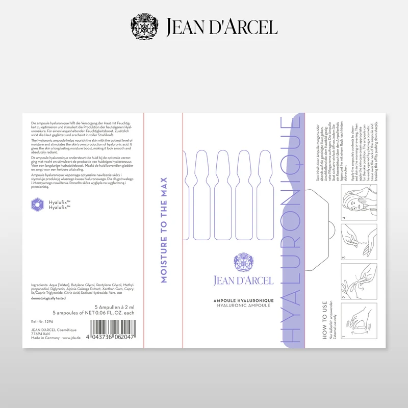 JEAN D'ARCEL ampoule hyaluronique | hyaluronique ampoule 5 x 2ml