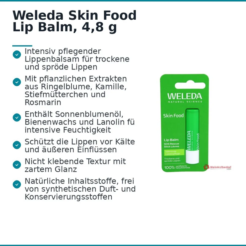 Weleda Skin Food Lip Balm, 4,8 g