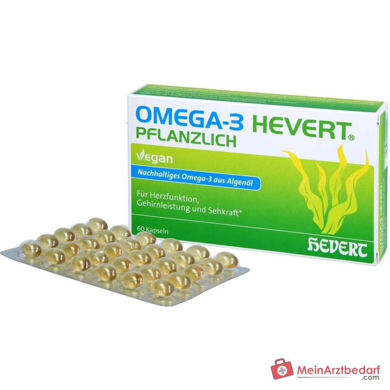 Hevert Omega-3 pflanzlich vegane Weichkapseln, 60 St.