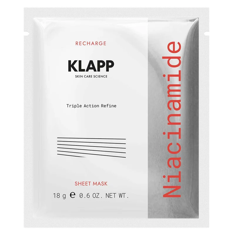 KLAPP RECHARGE Niacinamide Triple Action Refine Sheet Mask